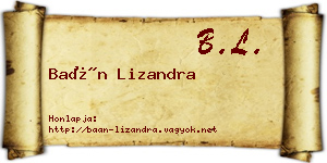 Baán Lizandra névjegykártya